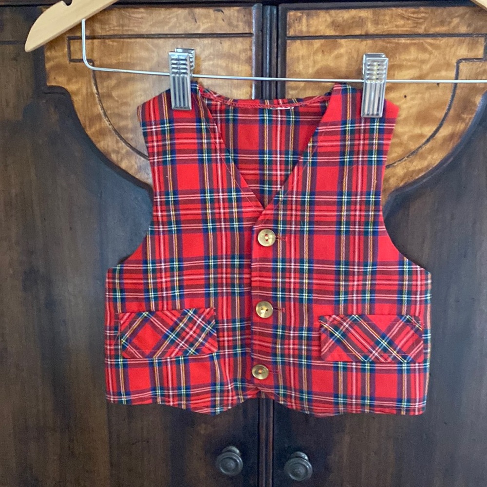 Plaid waist coat
